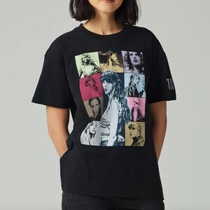 TAYLOR SWIFT THE ERAS INTERNATIONAL TOUR MINERAL WASH BLACK T-SHIRT SMALL NWT‎
